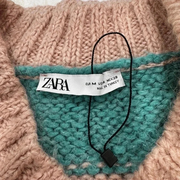 Zara Striped Chunky Sweater Vest Womens Size Medium - Picture 8 of 8